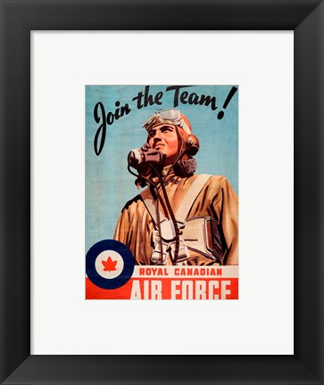 Framed Art Join the Team RCAF Wall Decor 18x24 Artwork