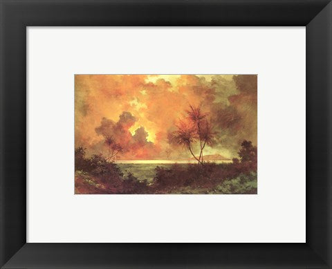 Framed Art Jules Tavernier - 'Sunrise Over Diamond Head', 1888 Wall Decor 18x24 Artwork