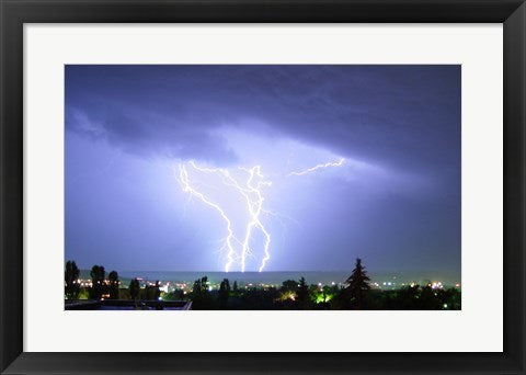 Framed Art Lightning Wall Decor 18x24 Artwork