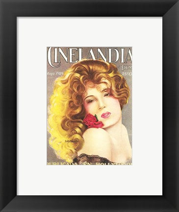 Framed Art Lili Damita CINELANDIA Magazine Wall Decor 18x24 Artwork