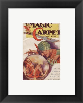 Framed Art Magic Carpet Magazine October 1933 Wall Decor 18x24 Artwork