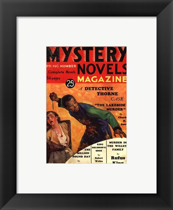 Framed Art Mystery Novels Magazine Spring 1933 Wall Decor 18x24 Artwork