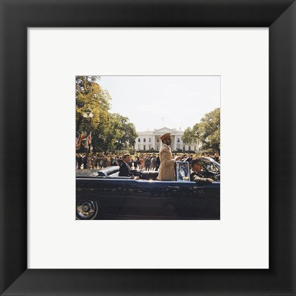 Framed Art Parade, Union Station to Blair House, President Kennedy Wall Decor 18x24 Artwork