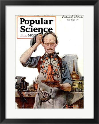 Framed Art Perpetual Motion by Norman Rockwell Wall Decor 18x24 Artwork