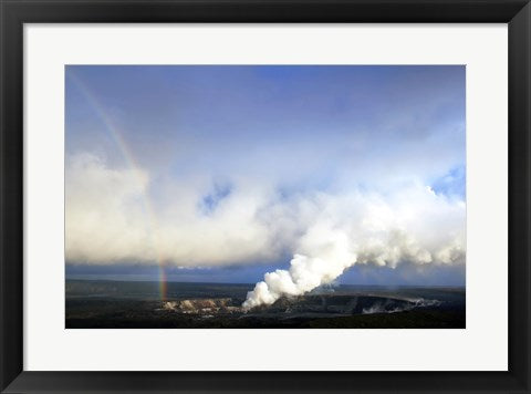 Framed Art Rainbow and Sulfur Dioxide Emissions from the Halema`uma`u Vent Wall Decor 18x24 Artwork
