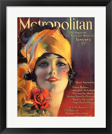 Framed Art Rolf Armstrong Metropolitan Jan 1919 Wall Decor 18x24 Artwork