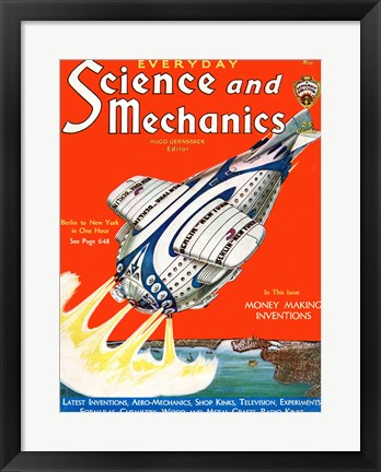 Framed Art Science and Mechanics Nov 1931 Cover Wall Decor 18x24 Artwork
