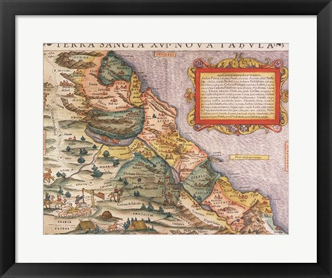 Framed Art Sebastian Munster, Ptolemy. Terra Sancta XVI Wall Decor 18x24 Artwork