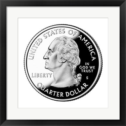 Framed Art United States Quarter, obverse, 2004 Wall Decor 18x24 Artwork