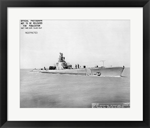 Framed Art USS Whale Early US Submarine Wall Decor 18x24 Artwork