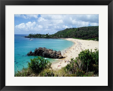 Framed Art Waimea Bay Wall Decor 18x24 Artwork