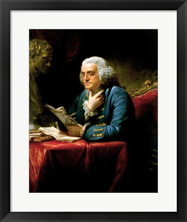 Framed Art Benjamin Franklin 1767 Framed Art for your Home Wall Decor 18x24 Artwork