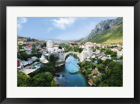 Framed Art Mostar Old Town Panorama 2007 Wall Decor 18x24 Artwork