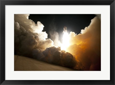 Framed Art STS-130 Exhaust Cloud Engulfs Launch Pad 39A Wall Decor 18x24 Artwork