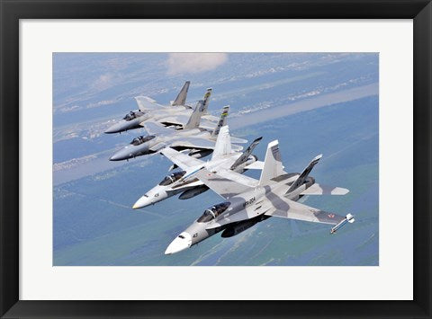 Framed Art Two F-A-18 Hornets Wall Decor 18x24 Artwork