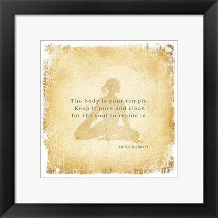 Framed Art The Body is Your Temple by Veruca Salt Wall Decor 18x24 Artwork