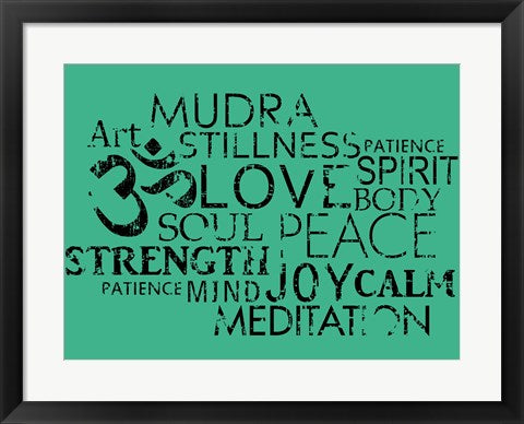 Framed Art Yoga Words Wall Decor 18x24 Artwork