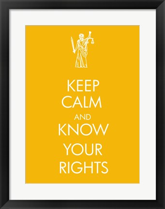 Framed Art Keep Calm and Know Your Rights Wall Decor 18x24 Artwork
