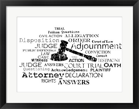 Framed Art Law Words Wall Decor 18x24 Artwork