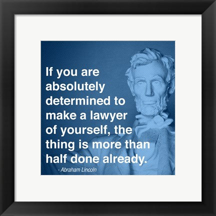 Framed Art Lincoln Lawyer Quote Wall Decor 18x24 Artwork