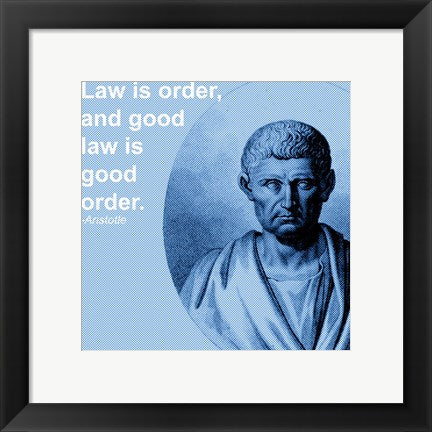 Framed Art Aristotle Law Quote Framed Art for your Home Wall Decor 18x24 Artwork