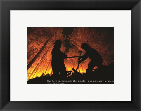 Framed Art Firefighter Hero Quote Framed Art for your Home Wall Decor 18x24 Artwork