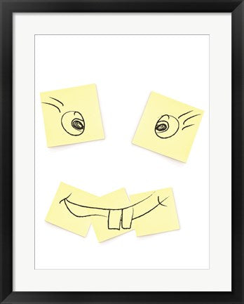 Framed Art Post- It Smiley Face Wall Decor 18x24 Artwork