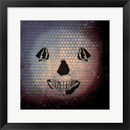 Framed Art Grunge Skull Smile Wall Decor 18x24 Artwork