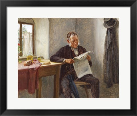 Framed Art Carl Zewy Der Zeitungsleser Wall Decor 18x24 Artwork