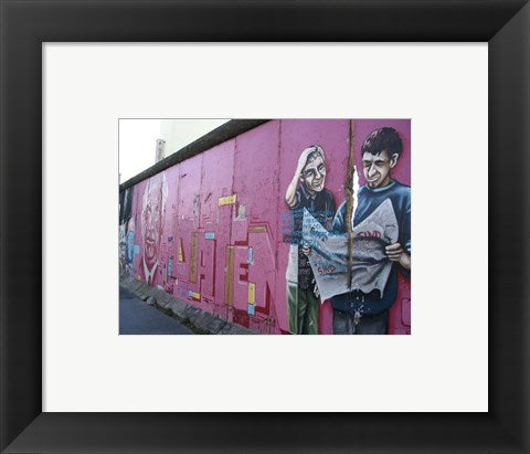 Framed Art Torn Newspaper Berlin Wall Wall Decor 18x24 Artwork