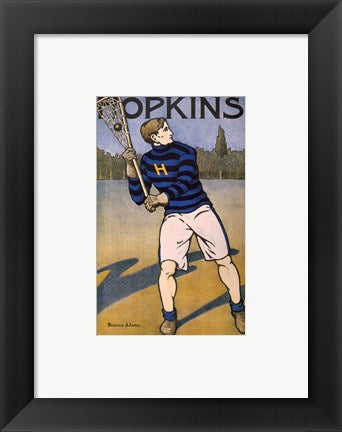 Framed Art Hopkins Lacrosse Wall Decor 18x24 Artwork