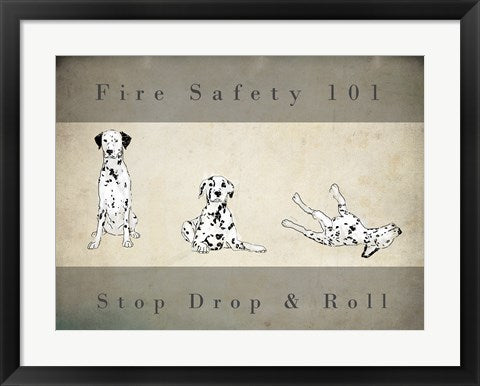 Framed Art Stop, Drop and Roll Wall Decor 18x24 Artwork