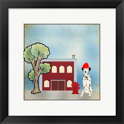 Framed Art Dalmation Firehouse Framed Art for your Home Wall Decor 18x24 Artwork