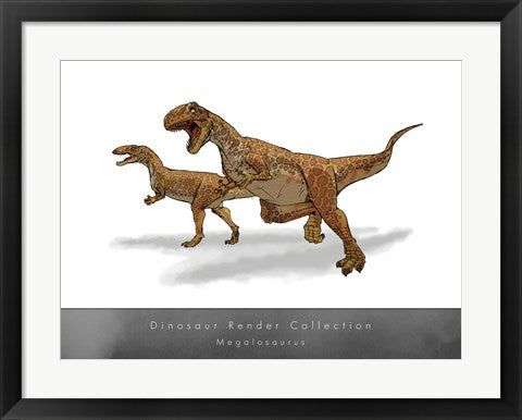 Framed Art Megalosaurus Wall Decor 18x24 Artwork