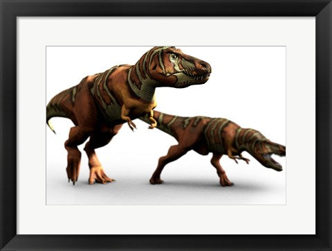Framed Art T Rex Pair Wall Decor 18x24 Artwork