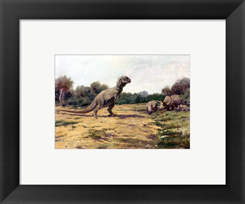 Framed Art T Rex Posture Wall Decor 18x24 Artwork