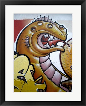 Framed Art Dinosaur Graffitti Framed Art for your Home Wall Decor 18x24 Artwork