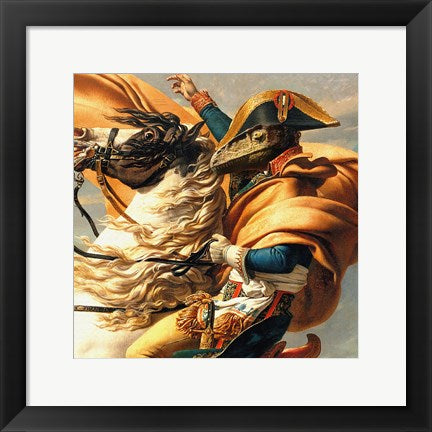 Framed Art Napoleon Raptor Crossing the Alps Wall Decor 18x24 Artwork