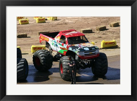 Framed Art Bad News Monster Truck Framed Art for your Home Wall Decor 18x24 Artwork