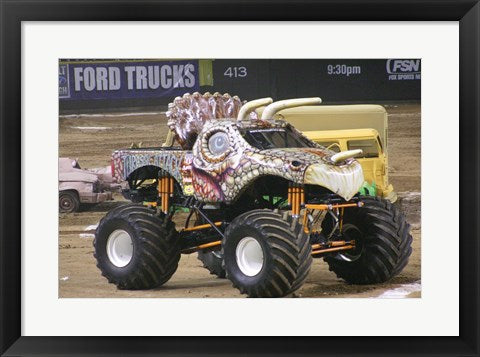 Framed Art Jurassic Attack Monster Truck Wall Decor 18x24 Artwork