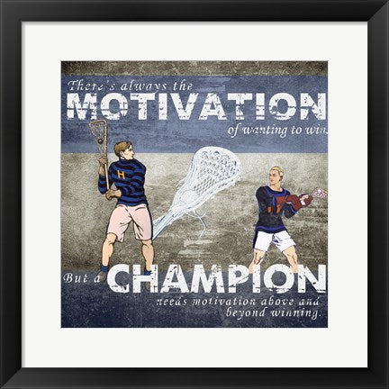 Framed Art Motivation of Wanting to Win by Sports Mania Wall Decor 18x24 Artwork