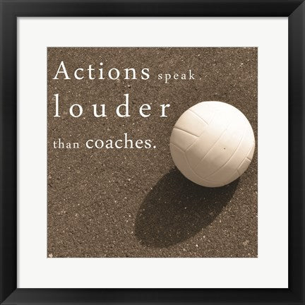 Framed Art Frame Art Actions Speak Louder than Coaches by Sports Mania Wall Decor 18x24 Artwork