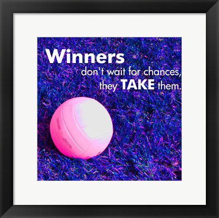 Framed Art Winners Don't Wait for Chances by Sports Mania Wall Decor 18x24 Artwork