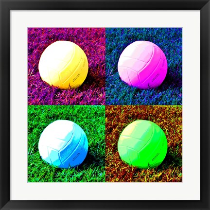 Framed Art Volleyball Pop Art by Sports Mania Wall Decor 18x24 Artwork