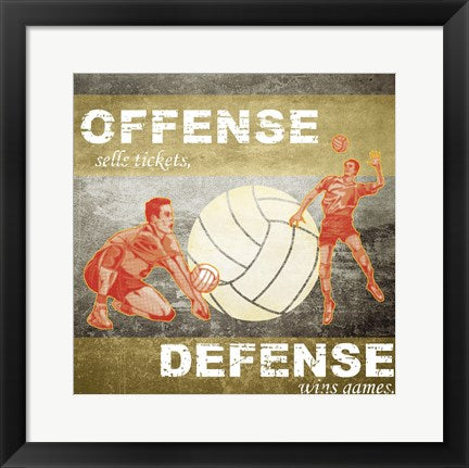Framed Art Offense, Defense by Sports Mania Wall Decor 18x24 Artwork