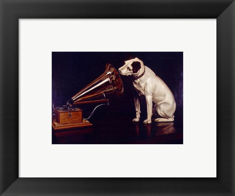 Framed Art His Masters Voice Wall Decor 18x24 Artwork