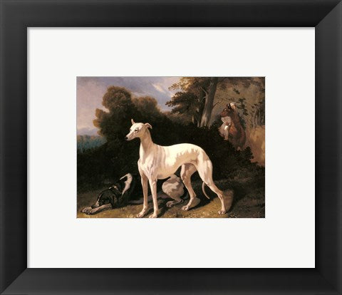 Framed Art Frame Art Alfred Dedreux - A Greyhound In An Extensive Landscape Wall Decor 18x24 Artwork