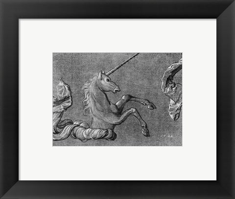 Framed Art Baldung Unicorn Study Framed Art for your Home Wall Decor 18x24 Artwork