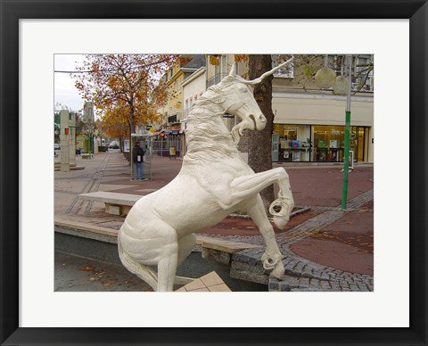 Framed Art Unicorn Statue Wall Decor 18x24 Artwork