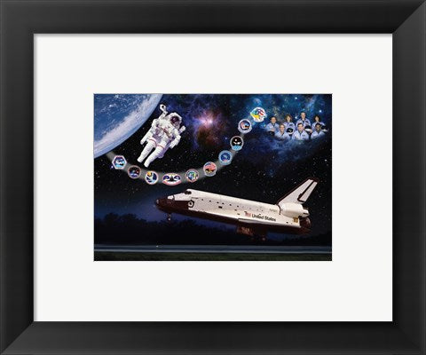 Framed Art Space Shuttle Challenger Tribute Poster Wall Decor 18x24 Artwork